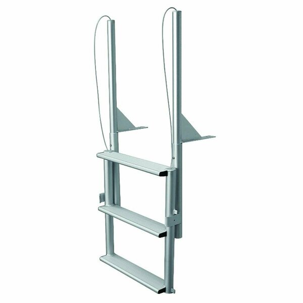 Powerplay 3-Wide Step Floating Dock Lift Ladder Anodized Aluminum PO3014455